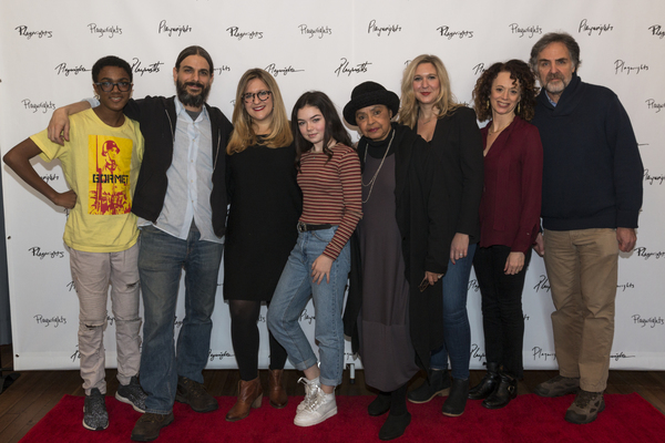 Full cast with Lindsey Ferrentino and Rebecca Taichman and Playwrights Horizons Artis Photo