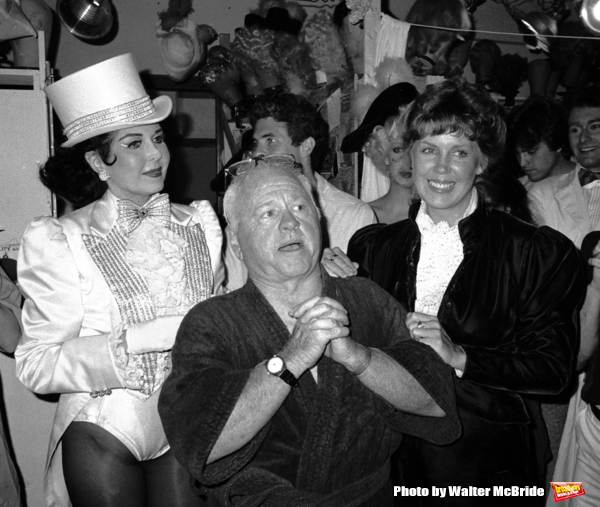 Ann Miller and Mickey Rooney with his wife Jan Chamberlain backstage after a Performa Photo