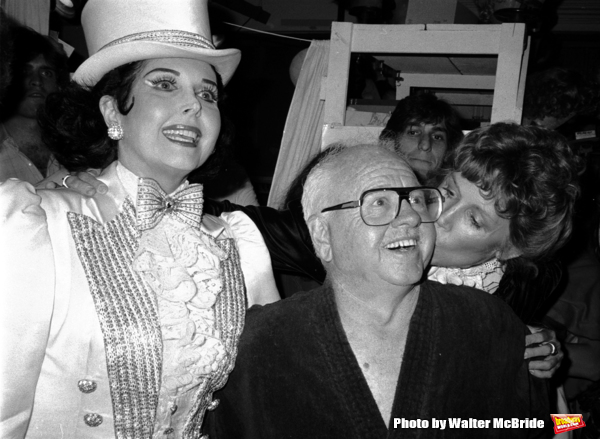 Ann Miller and Mickey Rooney with his wife Jan Chamberlain backstage after a Performa Photo