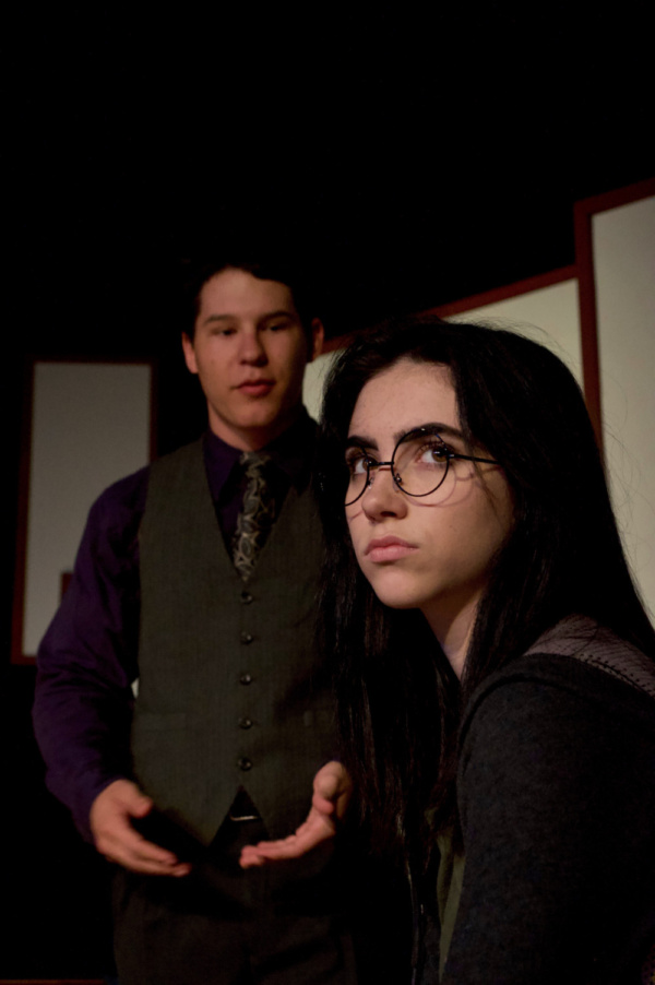 Brett Small (Dan Christopher) and Drew MacCallum (Emily Book) in Limelight Performing Photo