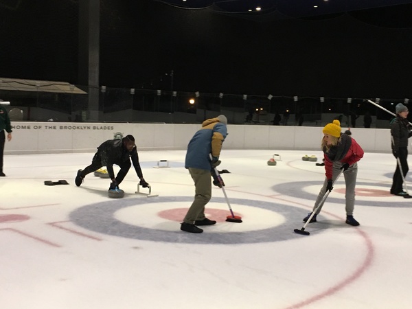 Photo Flash: The Cast of THE PLAY THAT GOES WRONG Finds Immense Success In Olympic Curling! Image