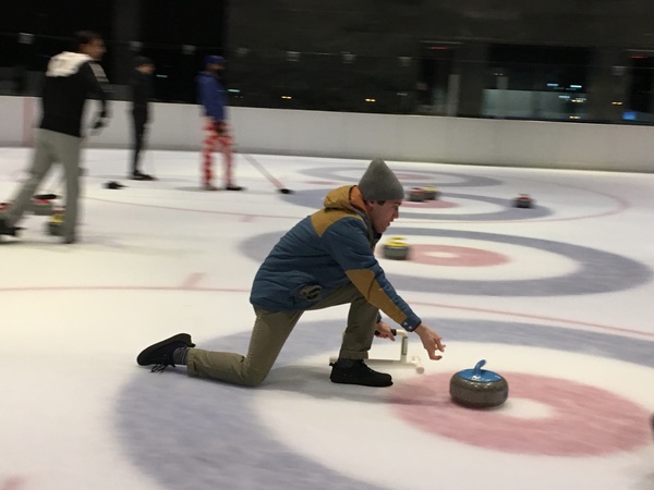 Photo Flash: The Cast of THE PLAY THAT GOES WRONG Finds Immense Success In Olympic Curling! Image