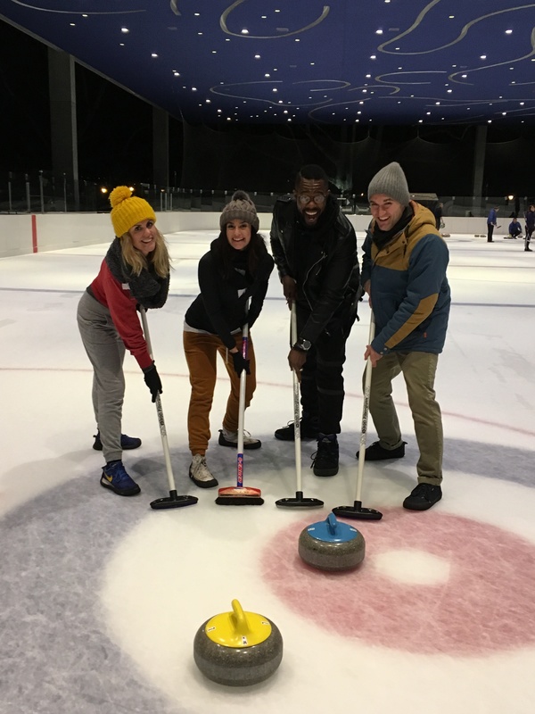 Photo Flash: The Cast of THE PLAY THAT GOES WRONG Finds Immense Success In Olympic Curling! Image