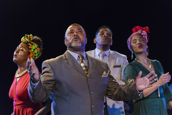 Jessa Marie Coleman (Ismene), Gregory K. Wright (Choragos), Rafealito Ross (Balladeer Photo