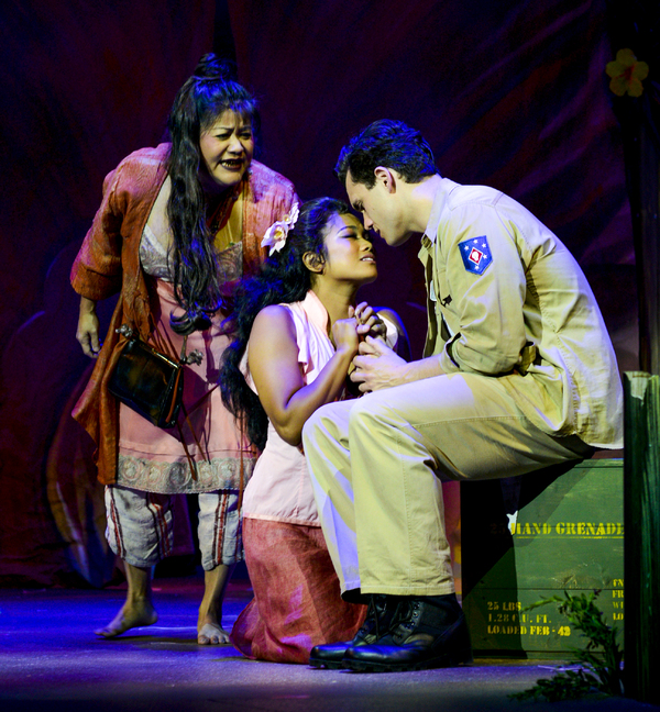 are Jodie Kimura (Bloody Mary), Shea Renne (Liat) and Stephen Mark Lukas (Lieutenant  Photo