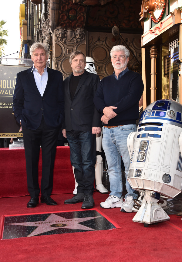 Harrison Ford, Mark Hamill, and George Lucas  Photo