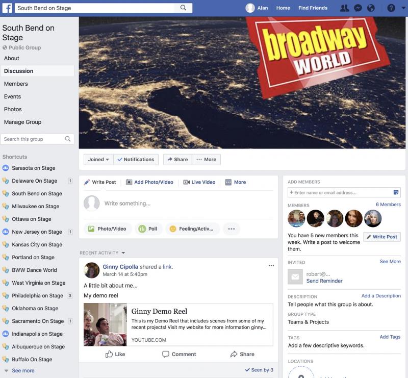 Join The BWW South Bend on Stage Facebook Group Image