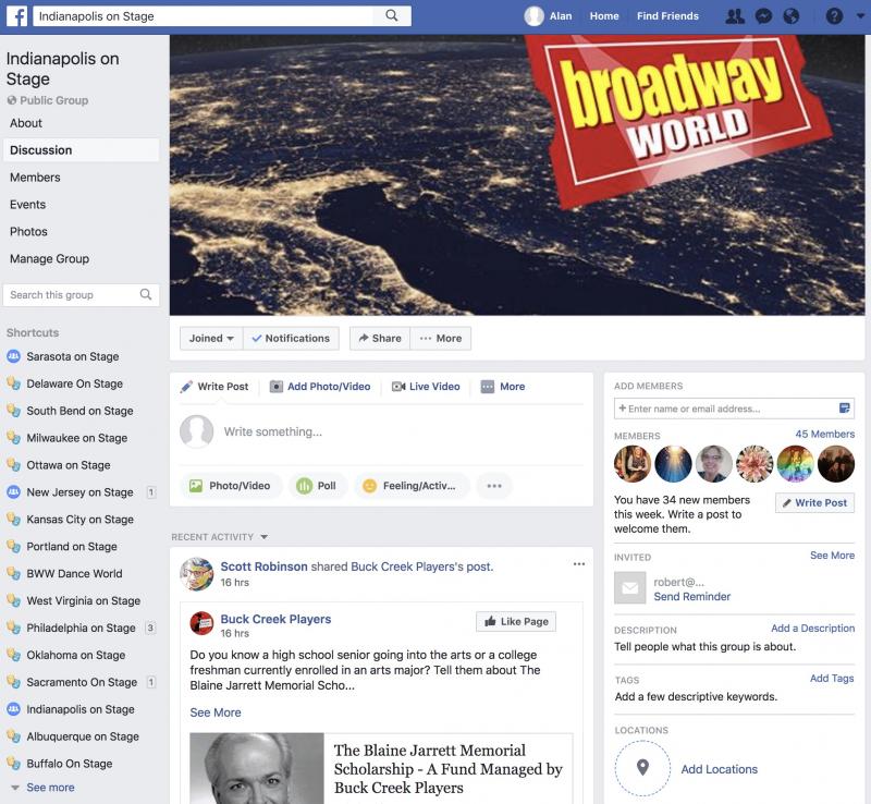 Join The BWW Indianapolis on Stage Facebook Group Image