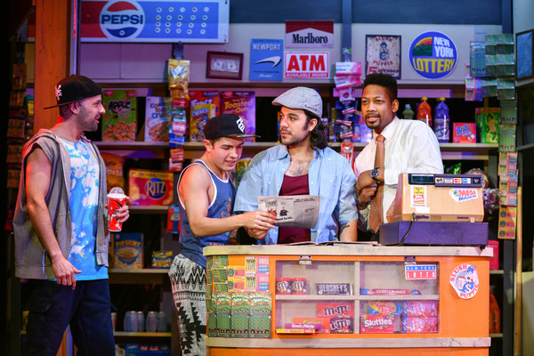 Danny Lopez (Graffiti Pete), Nick Martinez (Sonny), Spiro Marcos (Usnavi) and Josh Ma Photo