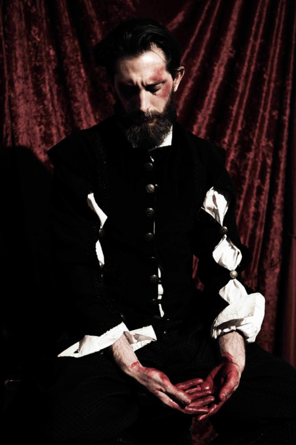 Caravaggio, penitent. (Adam Belvo as Caravaggio; photo by Yvonne Allaway Photography) Photo