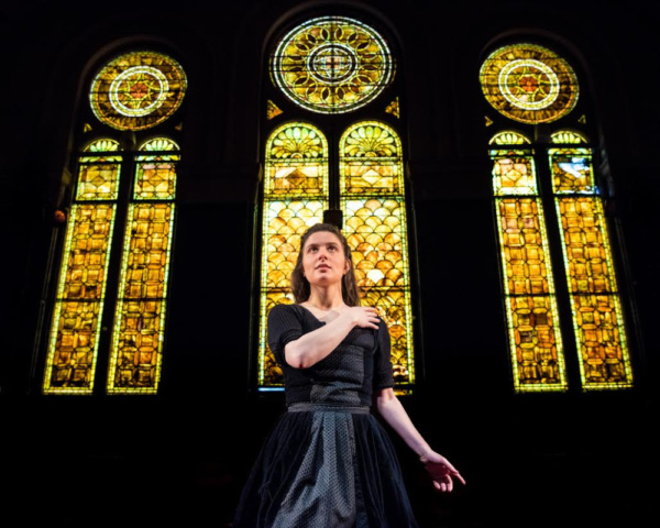 Take me to church. (Sara Fellini as Artemisia Gentileschi; photo by anthonycollins.ny Photo