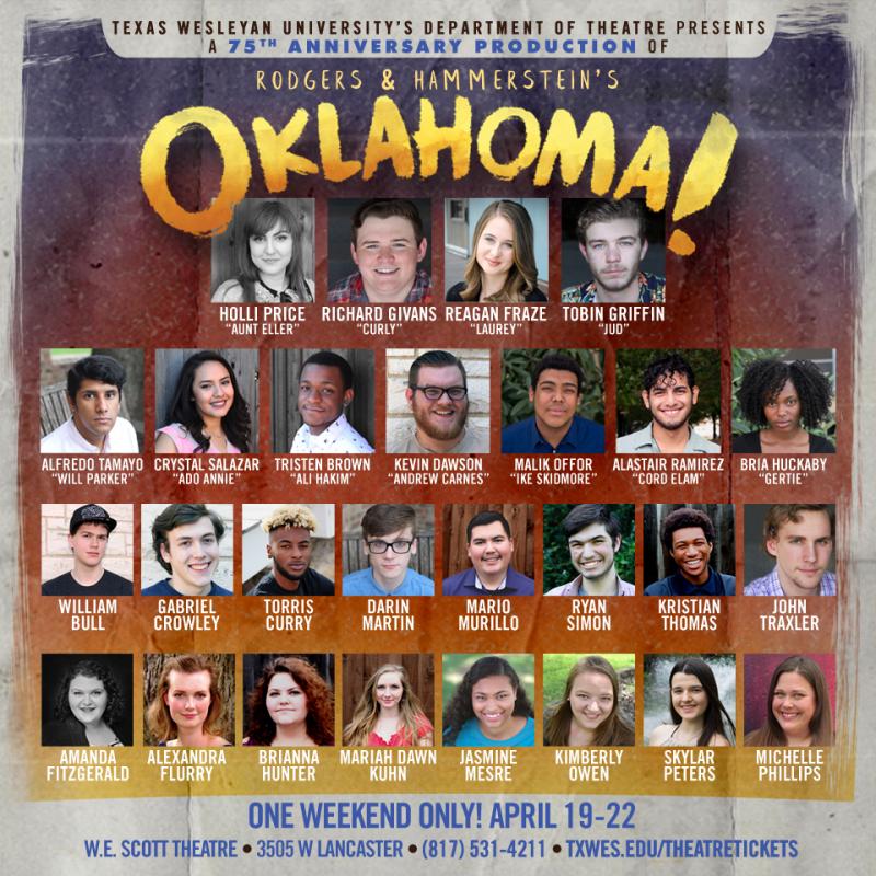 Theatre Wesleyan to present 75th Anniversary Production of 'OKLAHOMA!' at the Scott Theatre 