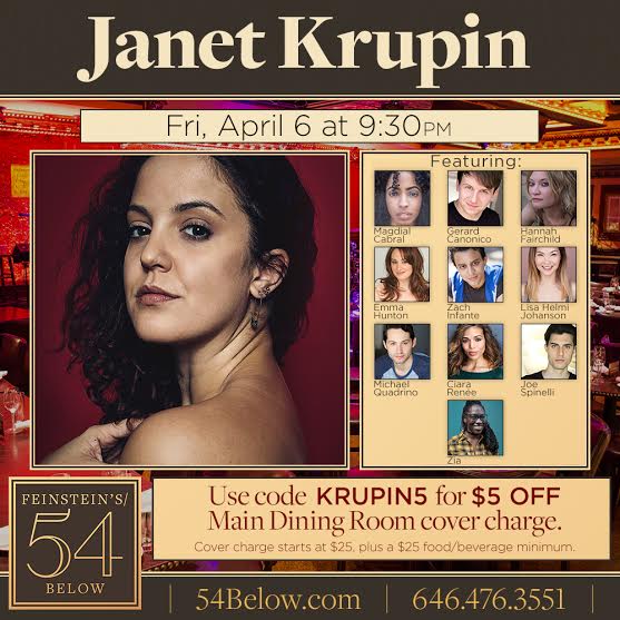 Janet Krupin Takes the Stage at 54 Below Next Week Image