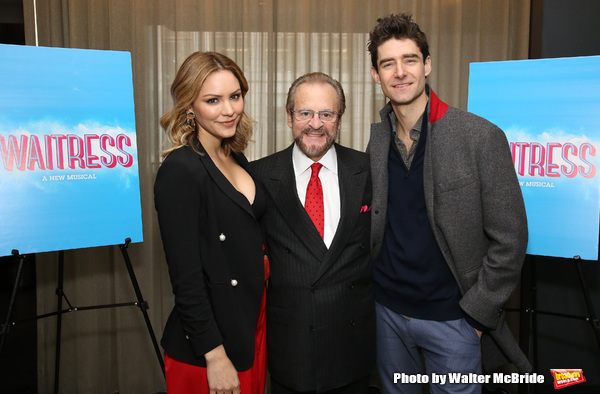 Katharine McPhee with producer Barry Weissler and costar Drew Gehling  Photo