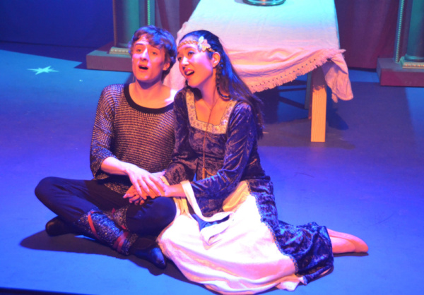 Pippin (Greg Gwyn) and Catherine (Danielle Krause) sing A Love Song in Pippin at Rhin Photo