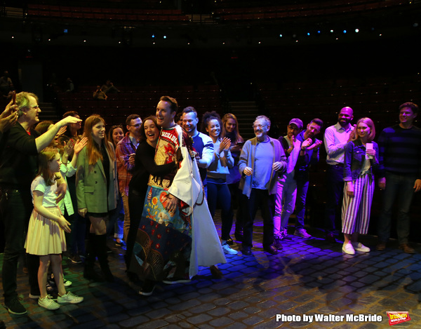 Matt Wall with Cameron Adams, Bartlett Sher and cast  Photo