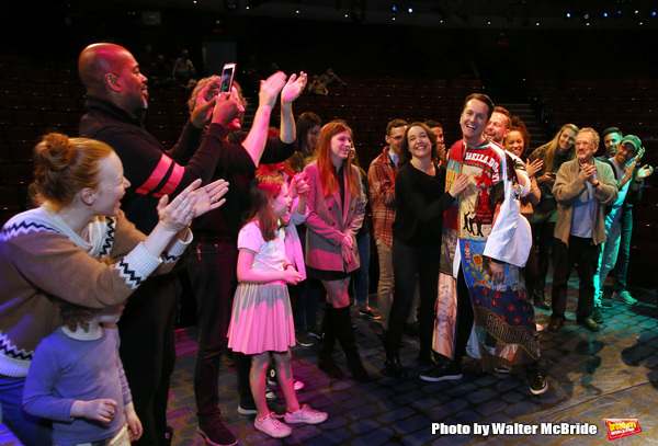 Matt Wall with Cameron Adams, Lauren Ambrose, and cast  Photo