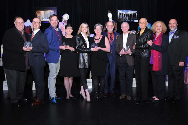 Gregg Barnes, awardee Fritz Masten, awardee Travis Halsey, presenter Georgiann Regan, Photo