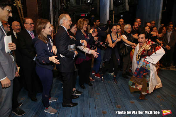 Jess LeProtto with Jessie Mueller, Roy Furman,  Lindsey Mendez and Renee Fleming Photo