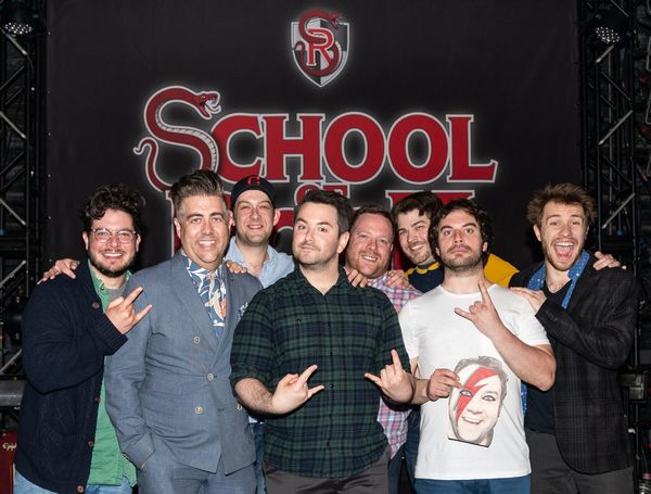 Past and present Dewey Finns of School of Rock â€“ The Musical. Left to Right: W Photo