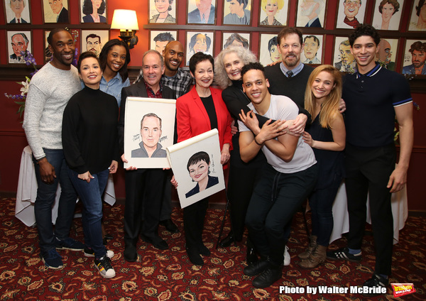 Stephen Flaherty and Lynn Ahrens with cast members from â€˜Once on this Islandâ� Photo