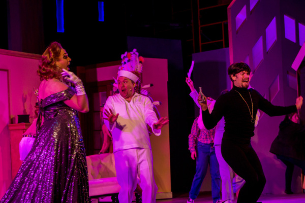 Scott Daniel as Roger, Tyler Fish as Sailor, and Alex Ringler as Carmen Ghia with the Photo