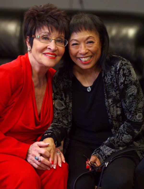 Broadway legend Chita Rivera with Broadway performer, director, and choreographer Baayork Lee, both of whom were honored this year by the League of Professional Theatre Women and their Oral History ev at 