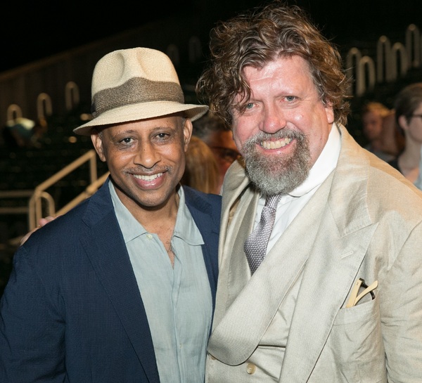 Director Ruben Santiago-Hudson and Public Theater Artistic Director Oskar Eustis Photo