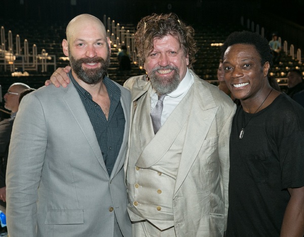 Corey Stoll, Public Theater Artistic Director Oskar Eustis, and Chukwudi Iwuji  Photo