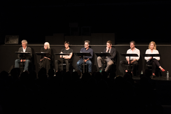 The cast of Destiny of Me (Eric Bogosian, Ellen Barkin, Gideon Glick, Mark Ruffalo, L Photo