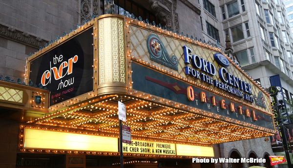 CHICAGO, IL - JUNE 28:  Theatre Marquee for the Opening Night Premiere of 'The Cher S Photo