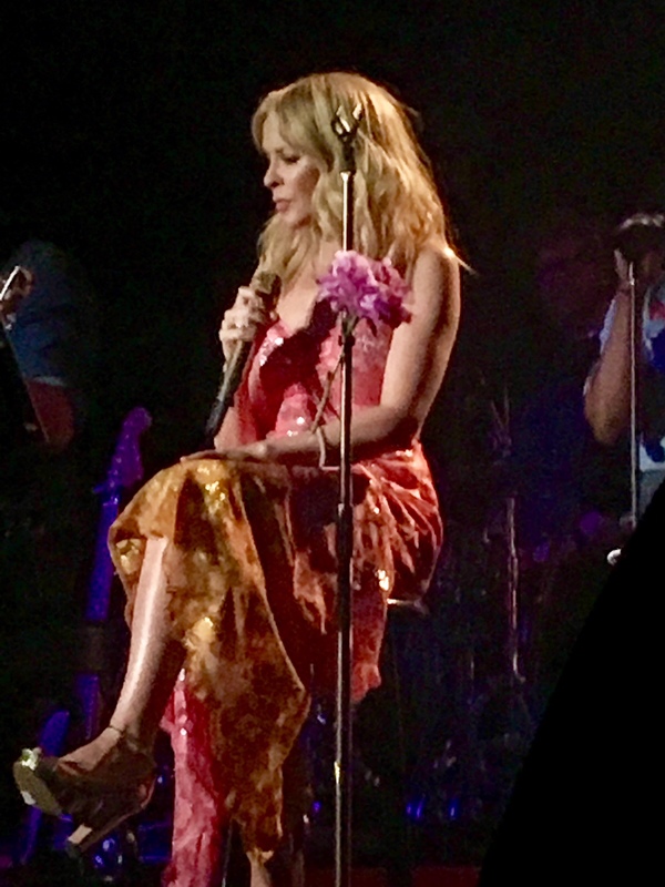 Kylie Minogue performing a personal song from her new album 