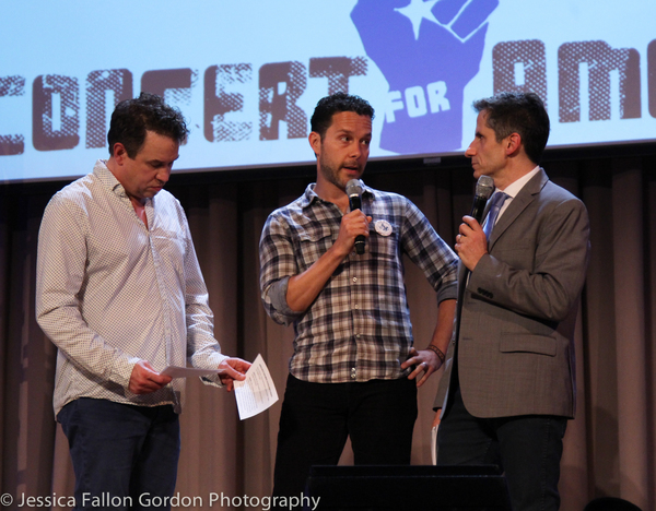 James Wesley and Seth Rudetsky with a representative from the Texas Civil Rights Proj Photo