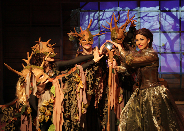  Cast members with Rachel Oliveros Catalano as The Witch in the regional premiere of  Photo