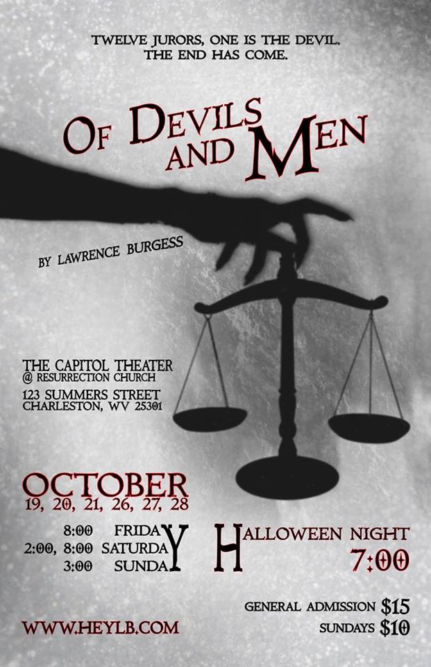 AUDITION NOTICE: OF DEVILS AND MEN at THE CAPITOL THEATER. Auditions In July, Show In October! Image