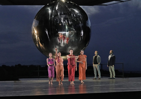 DANCERS, RYAN MCKINNY (ROBERT OPPENHEIMER), AND ANDREW HARRIS (EDWARD TELLER)
 Photo