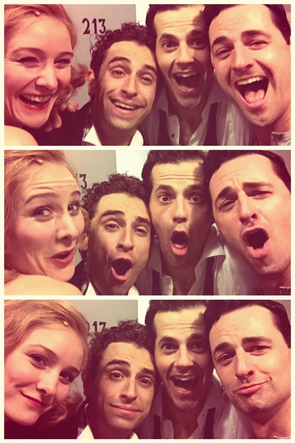 Jill with Brandon Uranowitz, Robbie Fairchild and Max von Essen after the first previ Photo