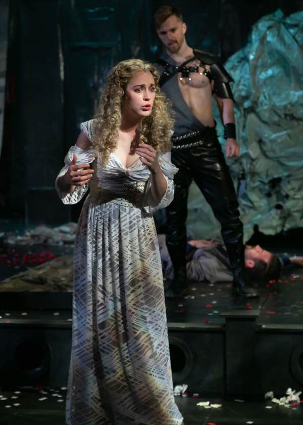 Fiona Robberson as Lavinia and Torsten Johnson as Demetrius. Photo credit: Jerry Dali Photo