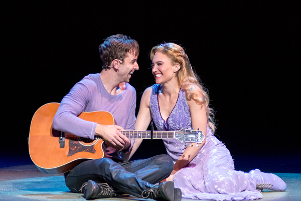 Pippin (Skyler Adams) sings a love song with romantic partner Catherine (Kristine Ree Photo