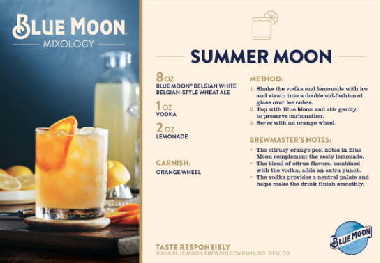 BLUE MOON BREWING COMPANY Refreshing Summer Cocktail Recipes 