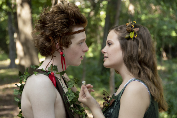 Harrison Polen as Peter Pan and Olivia Hankins as Wendy, Photograph by Jason Johnson- Photo