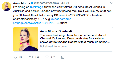 EDINBURGH 2018: Interview: Anna Morris Image