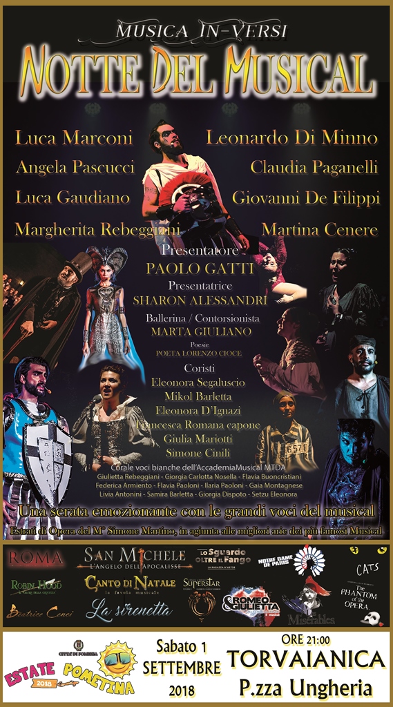 Musica In-Versi presenta NOTTE DEL MUSICAL, il 1 settembre a Torvaianica (RM) Image