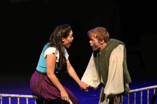 Gina Naomi Baez as Esmeralda and Patrick Tombs as Quasimodo in The Hunchback of Notre Photo