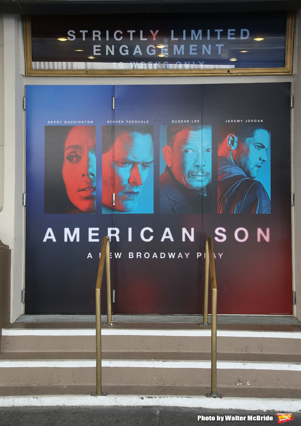 Theatre Marquee unveiling for Kerry Washington and  Steven Pasquale starring in 'Amer Photo