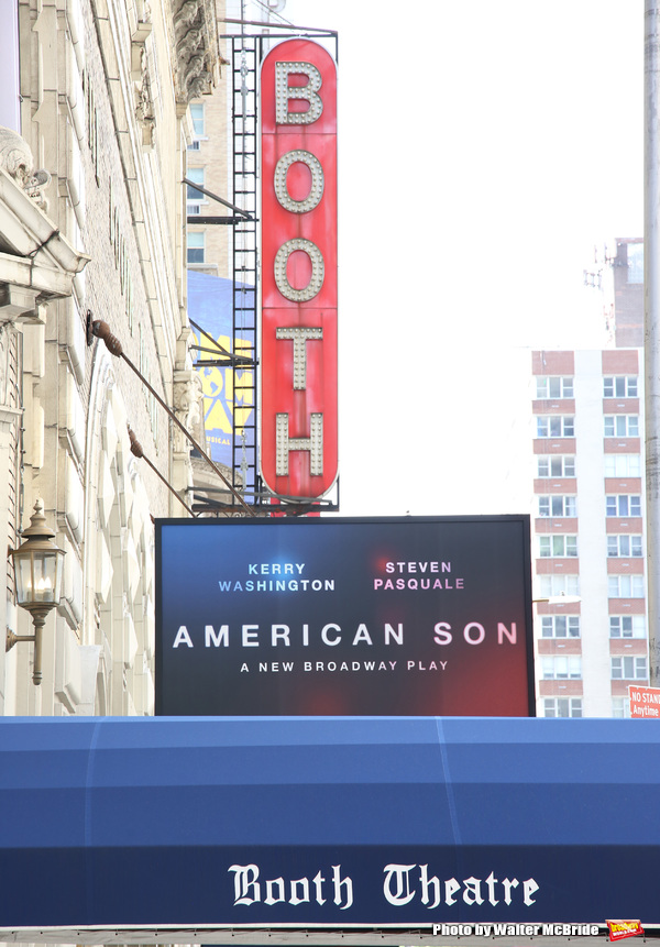 Theatre Marquee unveiling for Kerry Washington and  Steven Pasquale starring in 'Amer Photo