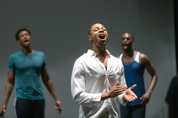 Evan Tyrone Martin, DavÃ³ne Tines, and Malcolm Armwood in rehearsal of The Black Cl Photo