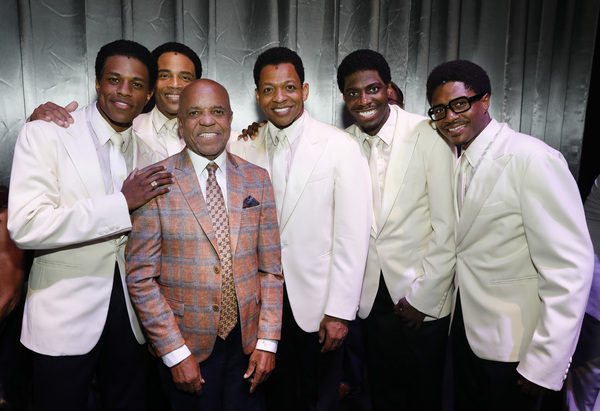 Jeremy Pope and James Harkness, Berry Gordy and Derrick Baskin, Jawan M. Jackson and Ephraim Sykes at 