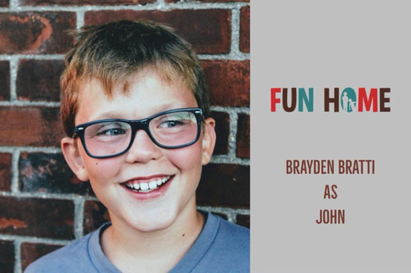 Brayden Bratti as John 

Fun Home, SmithtownPAC. 
Sept. 8th - Oct. 20th, 2018. 
Photo Photo