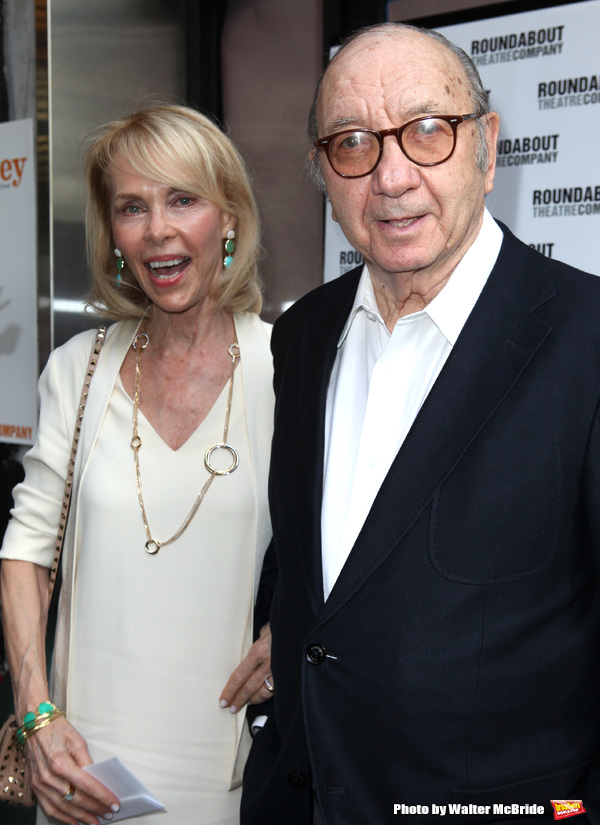 Neil Simon with wife Elaine Joyce pictured at the Opening Night Arrivals of 